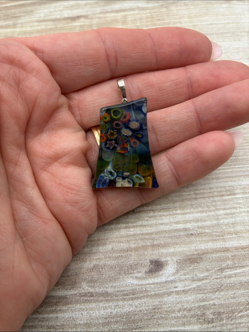Unique Artisan Made Murano Millefiori Glass Pendant